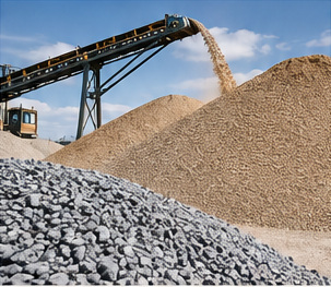 Illustrative image of sand and gravel stockpiles